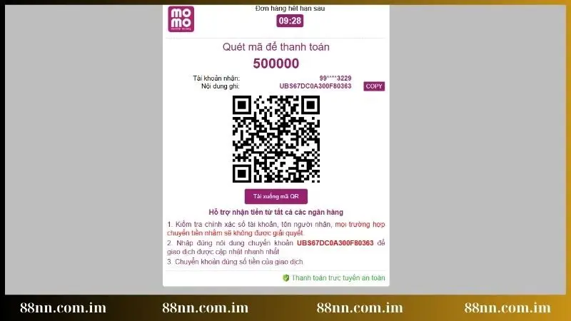 Thanh toán thành công bằng mã QR